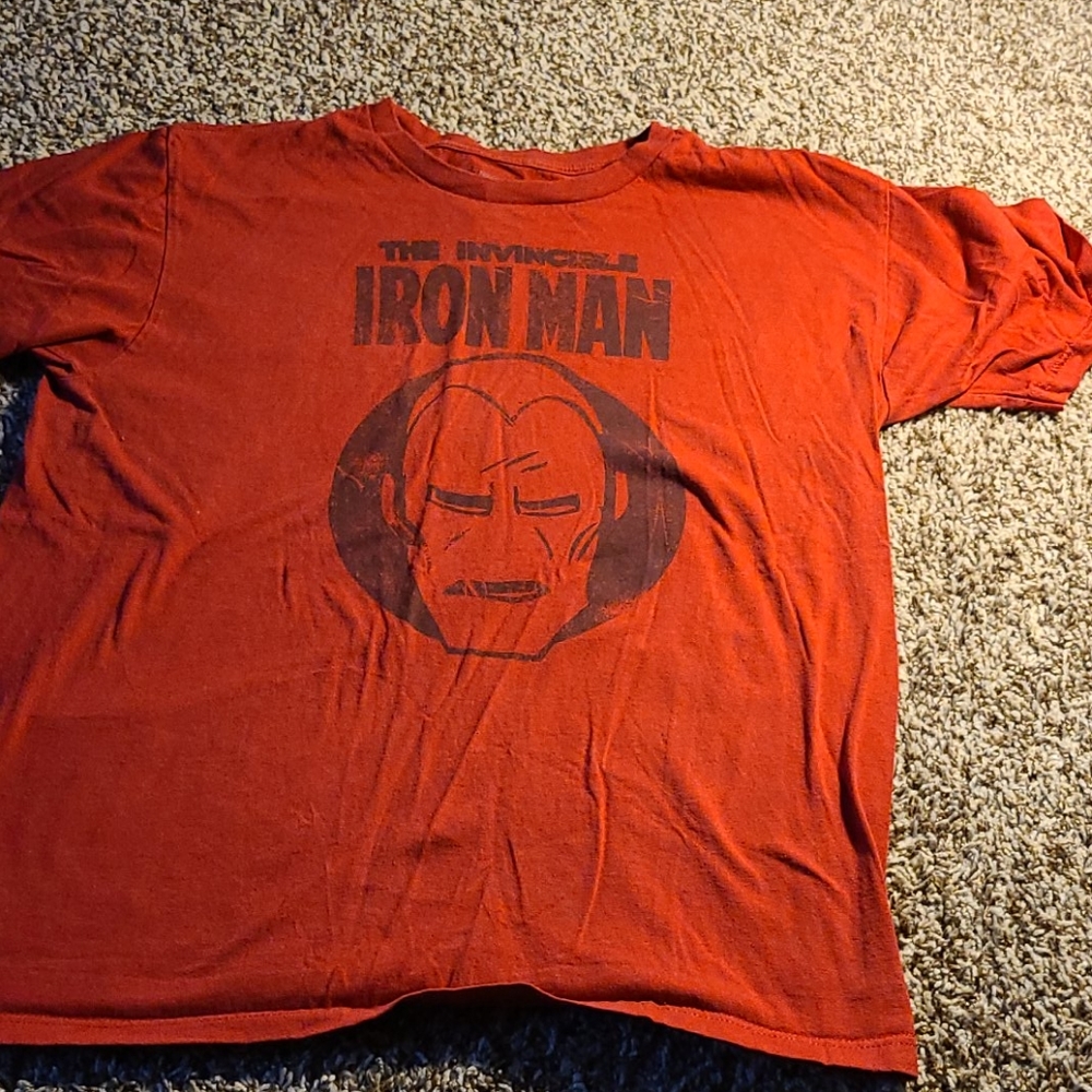 Disney t shirt tee iron man short sleeve sz large